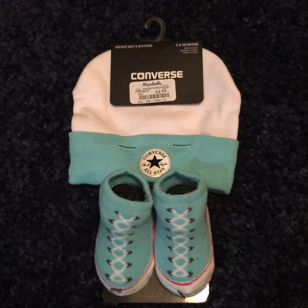 Converse Infant Hat and Booties Set